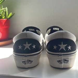 Semi Platform Slip On Vans Canvas Material